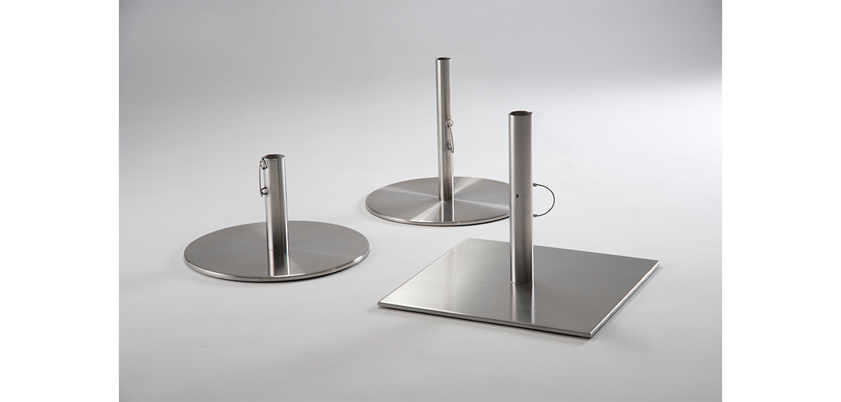 Base Cuadrada para Sombrilla Windward acero satinado 55 cm