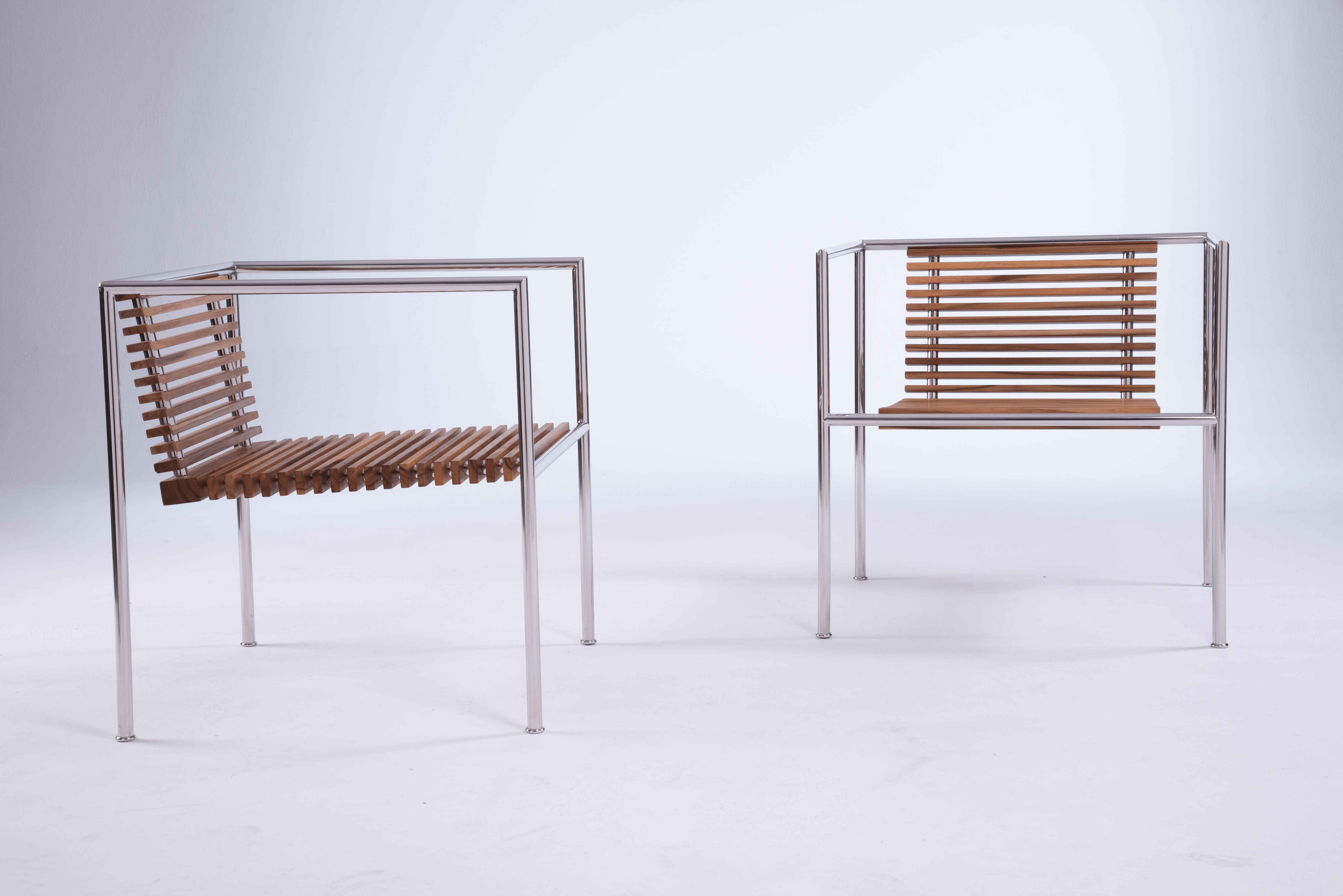 Butaca Tropical Lounge con brazos Acero Brillante