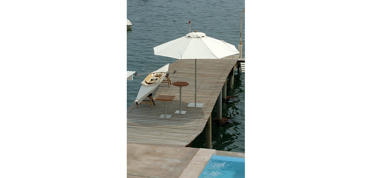 Base Cuadrada para Sombrilla Windward acero satinado 55 cm