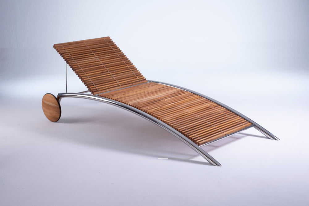 Tumbona Reclinable Tropical Sun con distanciadores de acero brillante