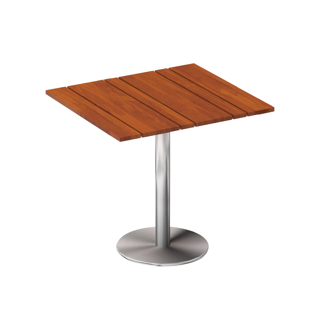 Mesa Alta Cuadrada Black Jack acero satinado