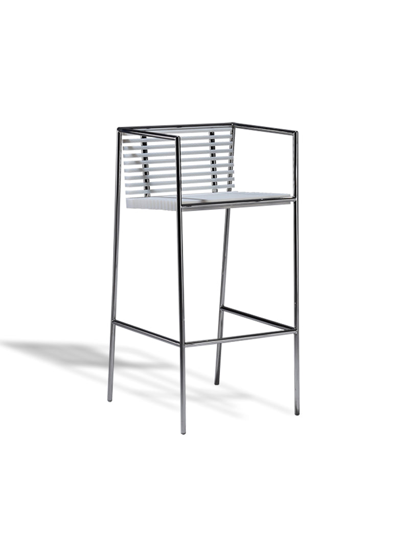 Taburete Con Brazos Tropical Bar distanciadores de acero satinado