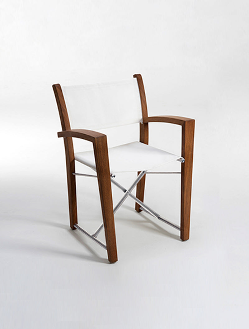 Silla Con Brazos Plegable Sword Fish acero satinado