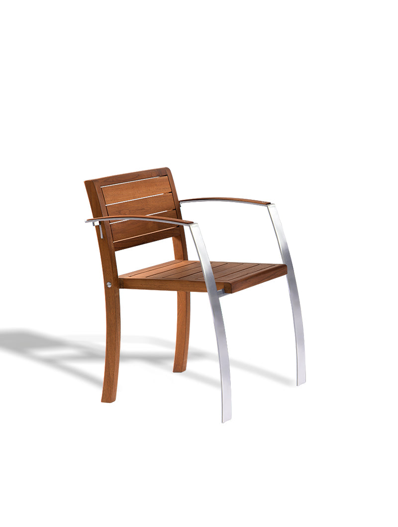 Silla Con Brazos Apilable Maindeck acero satinado 1MAI58AS