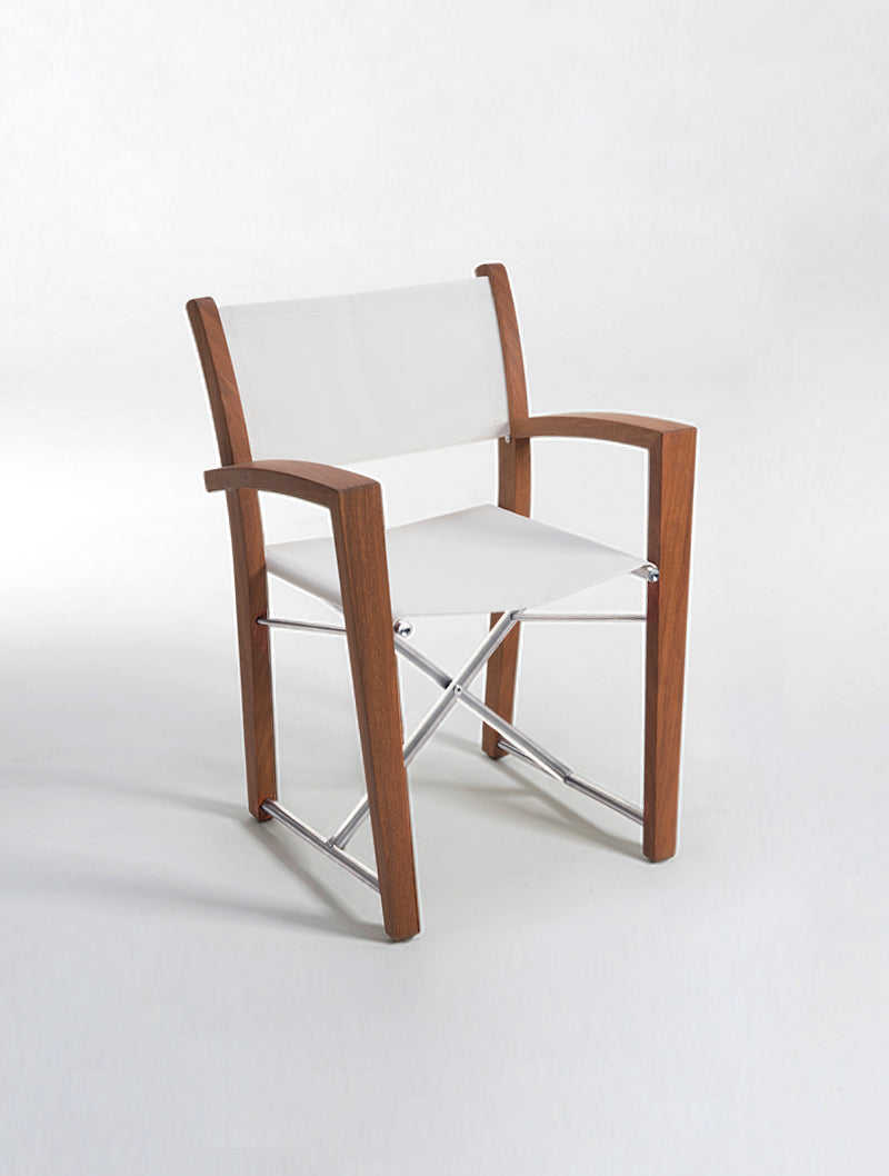 Silla Con Brazos Plegable Sword Fish acero brillante