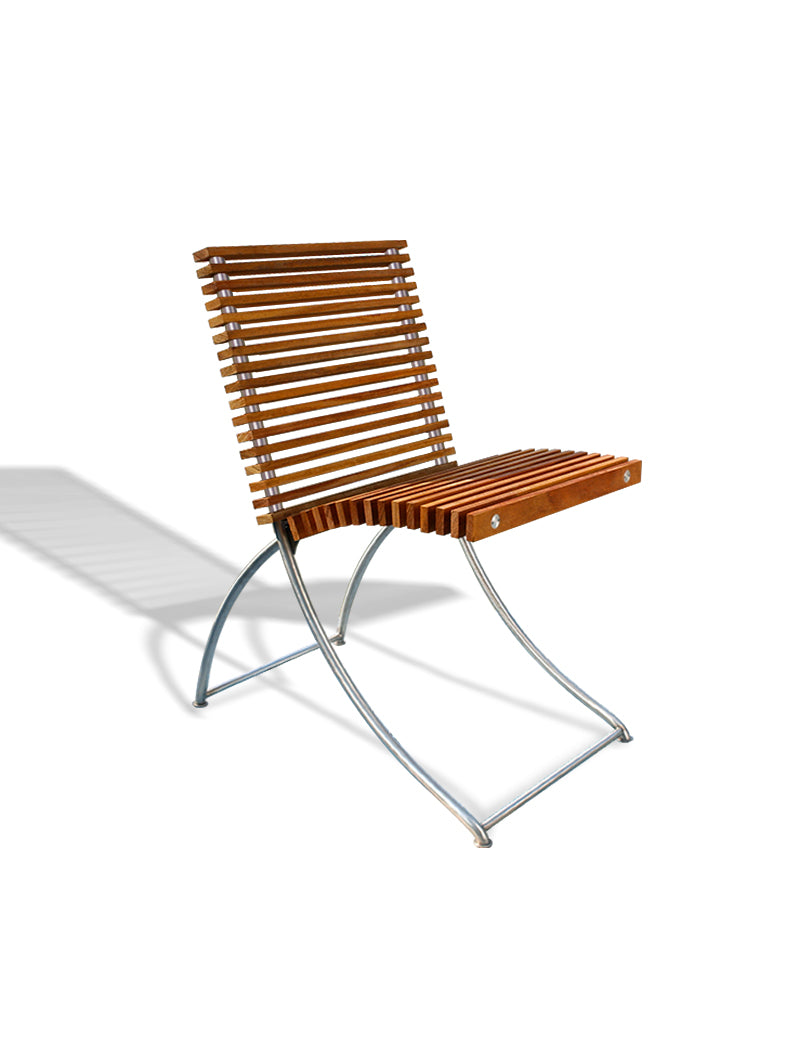 Silla Plegable Tropical Dinner distanciadores de acero satinado