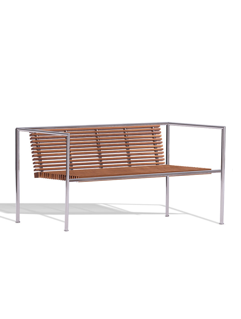 Banca Tropical Lounge distanciadores acero satinado