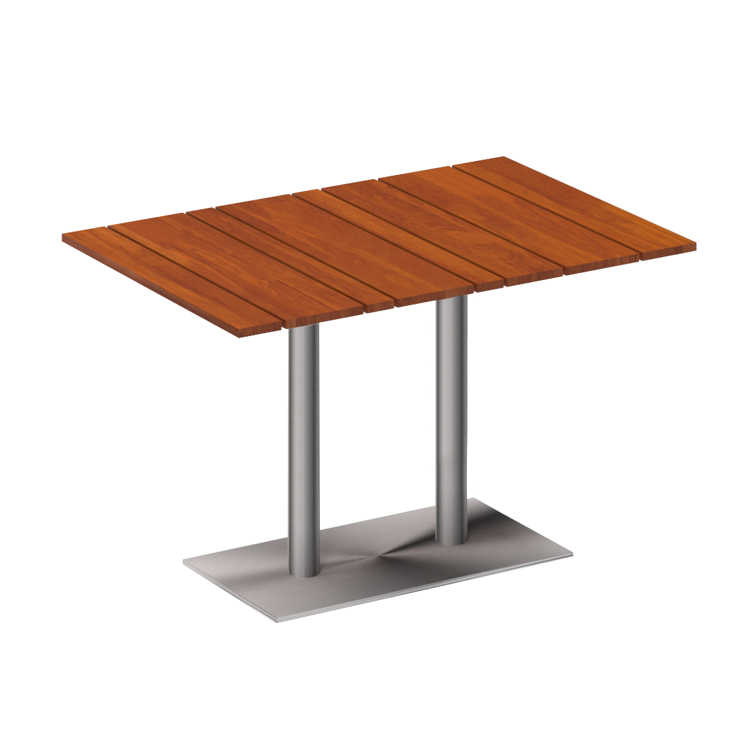 Mesa Doble Rectangular Black Jack Doble acero satinado 122 cm