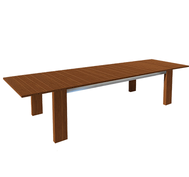 Mesa Rectangular Extensible Black Jack Acero Brillante 342cm
