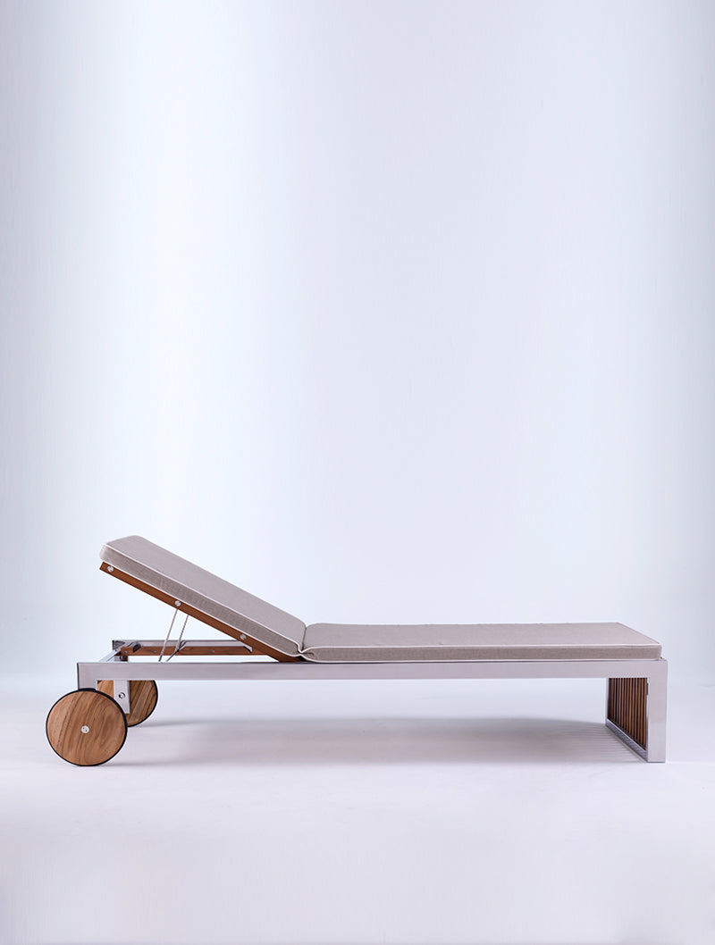 Tumbona Reclinable Trimmer distanciadores de acero satinado 3