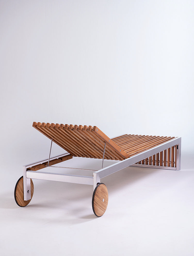 Tumbona Reclinable Trimmer distanciadores de acero satinado 2