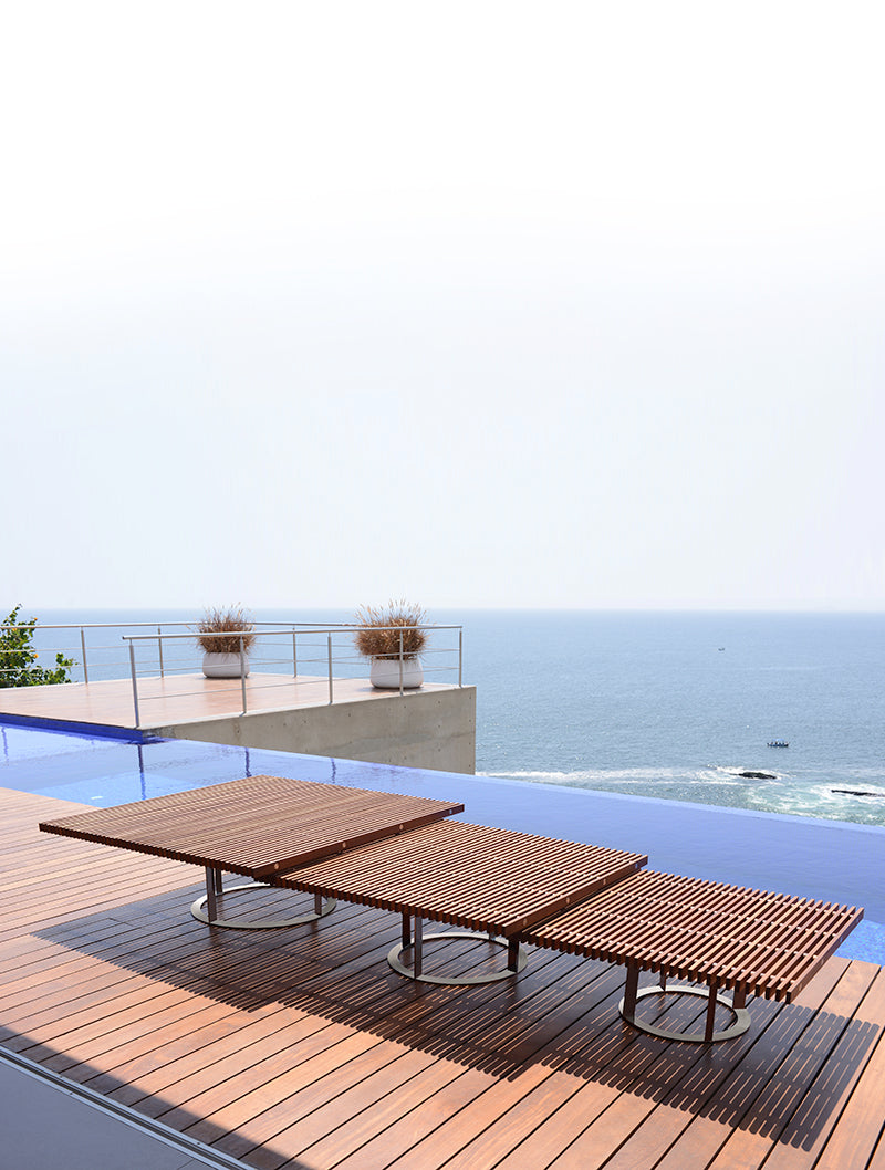 Mesa Baja Cuadrada 121 cm Tropical Party separadores madera 2