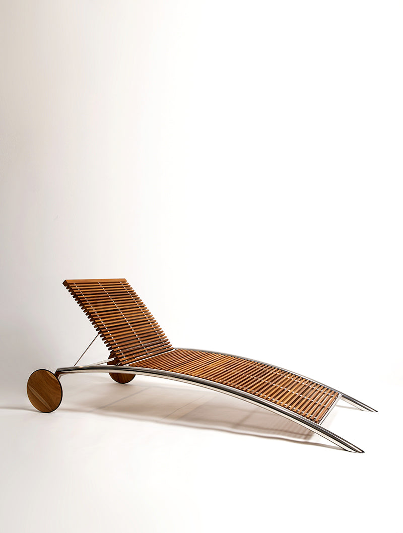 Tumbona Tropical Sun Reclinable de acero brillante